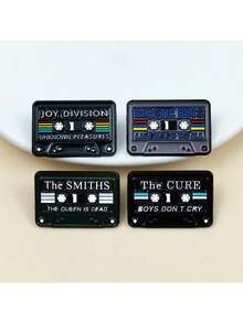 Music Series Tape Set Metal Badge, Fashion Geometric Lapel Pin, INS Style Clothing Accessories Brooch - Multicolor - View 5