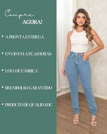 Women Jeans - 中等水洗藍 - 查看 6