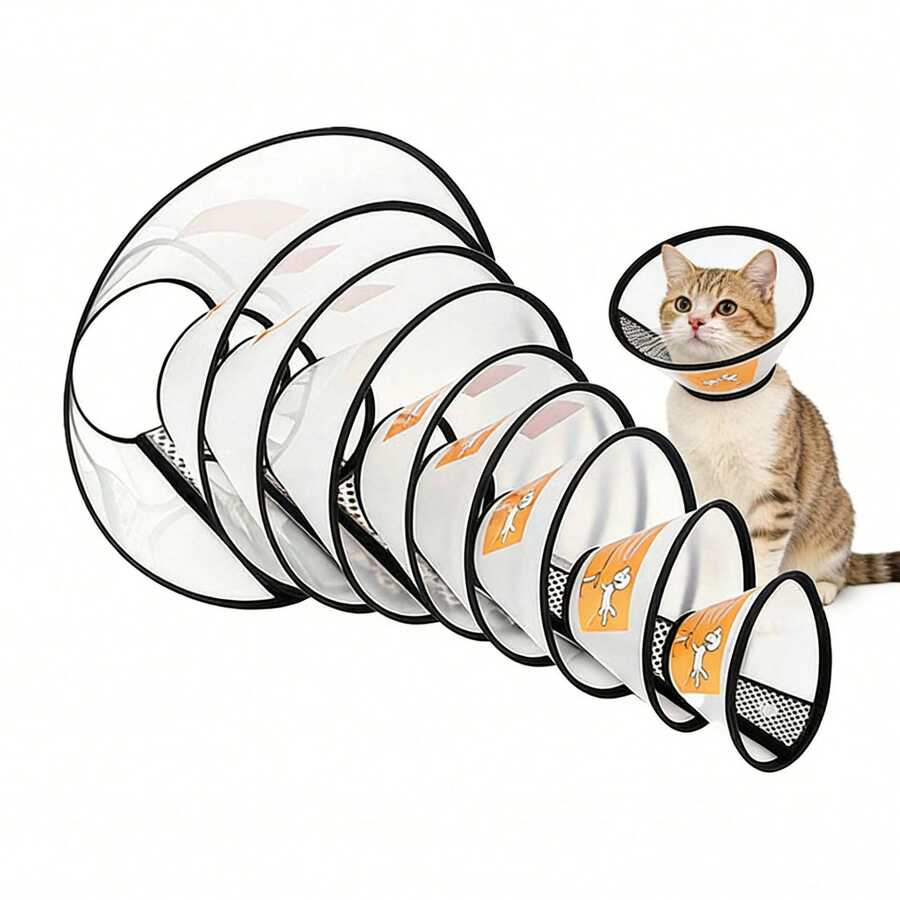 Pet Elizabeth Collar | Anti-Scratch & Anti-Bite Protective Cone For Dogs & Cats, Post-Surgery Recovery Healing Guard - White - View 1