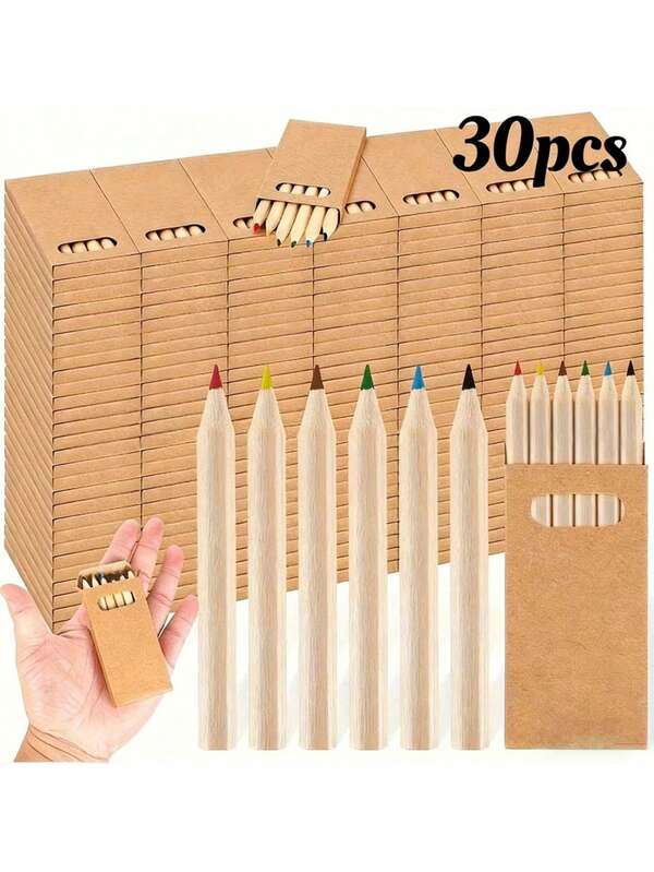 10pcs/15pcs/20pcs Mini Colored Pencils 3.5 Inch, Portable Thick 6 Different Colors Pre-Sharpened Colored Pencils Wholesale For Drawing Classroom School Supplies