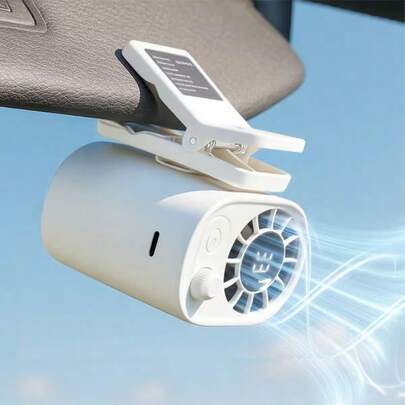 YAIUZGOO LED显示屏夹式车载风扇，100档风速调节，可充电，多功能个人电风扇，适用于办公室、汽车、雨伞、旅行等多种场合。