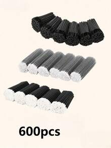 900/600/300支装睫毛嫁接用品套装，含一次性睫毛刷、微型棉签刷、睫毛膏刷和唇刷。 - 彩色 - 查看 15