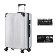 YONSLY Suitcase 20/24/28 Inch With TSA Lock, YKK Double Repair Zipper, 4 Wheels, 360° Rotation, Mesh Compartment, Lightweight Trolley Suitcase, Hard Shell Suitcase, Carry-On Luggage, Family Suitcase, Holiday Suitcase - 銀色 - 查看 8