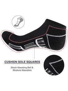 2/6/12 pares de calcetines acolchados gruesos para hombres, calcetines cortos cómodos tipo tripulación para hombres talla 10-13, calcetines deportivos de corte bajo - Blanco - Ver 3