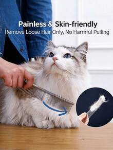 宠物美容梳理打结刷，专业不锈钢跳蚤梳，适用于犬猫 - 查看 4