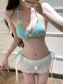 Women Bikini Sets - Mint Green - View 1