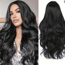 释放你内心的女神气质：奢华耐热波浪假发——浓密丰盈，日夜皆宜的迷人造型 - 黑色 - 查看 7