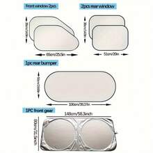 6pcs Car Windshield Sunshade - Sun Protection, UV Protection, Heat Insulation, Light Blocking Car Sunshade, Magnetic Car Window Sunshade, Summer UV Protection Sunshade For Front And Rear Windows - Sunshade - View 12