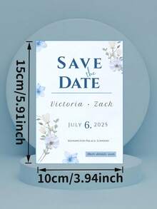5.91 X 3.94 Inch Minimalist Romantic Style Customized Wedding Invitation Card Set, Romantic Wedding Invitation With Floral Custom Design - Multicolor - View 7