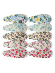 10pcs/Set Cute Floral Water Drop Hair Clips, Fashionable Versatile Hair Accessories - Multicolor - View 7