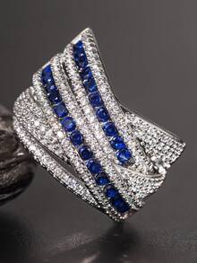 1 chiếc nhẫn Cubic Zirconia lộng lẫy dành cho nữ, thích hợp làm quà tặng đám cưới, lễ đính hôn, kỷ niệm, tiệc tùng hoặc ngày Valentine. - 1 # - Xem 6