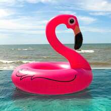 Giant Inflatable Flamingo Pool Float For Adults - Premium Tropical Island Lounger With Cup Holder, Large Pink Flamingo Raft, Quick-Dry Reusable Vinyl Air Mattress, Beach Party Floaties For Poolside Relaxation, Summer Vacation Swim Accessories - 彩色 - 查看 2