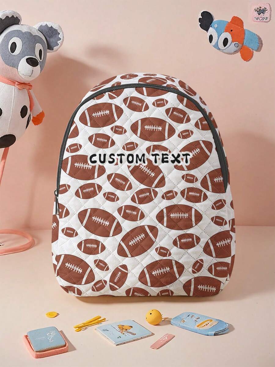1pc Customized Name Cute Bear Pattern Rhombus Backpack, Can Be Customized According To Your Unique Design, Perfect For Children, Print Your Own Name Or Print Your Sister's And Classmates' Names As A Gift For Them - Multicolor - View 1