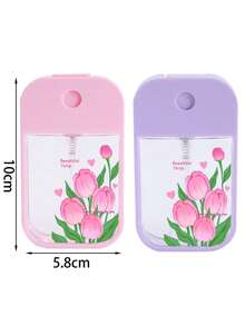 新款郁金香图案透明PET喷雾瓶，香水喷雾器，可灌装卸妆液，保湿喷雾瓶，适用于卸甲油、爽肤水和卸妆液，可重复使用，旅行必备，完美旅行配件，节日礼物，新年礼物（送给老师、朋友、情侣），旅行喷雾瓶，香水补充装瓶，香水喷雾器，旅行配件，宿舍必备，适用于客厅、卧室、浴室，旅行配件，婚礼，夏季海滩旅行必备 - 彩色 - 查看 9