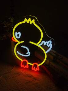 1 pieza Gafas de natación con diseño de pato LED Señal de neón decorativa de pared, alimentada por USB con interruptor regulable, ideal para bar, dormitorio, sala de estar, cumpleaños, sala de juegos, cueva de hombres y decoración de club, regalo perfecto para cumpleaños y festivales - luz policromática - Ver 8