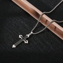 1 chiếc dây chuyền mặt hình thánh giá đính đá lấp lánh, thiết kế riêng cho nam giới. - Nhiều màu - Xem 8
