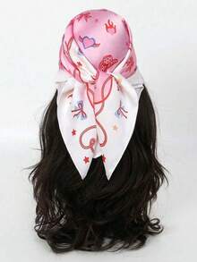 1条印花图案多功能头巾，可作头带/围巾/领巾使用 - 彩色 - 查看 9