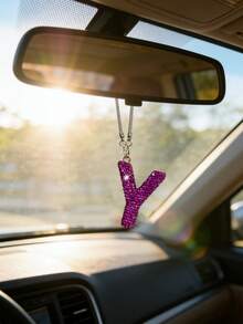 1 chiếc mặt dây chuyền trang trí nội thất ô tô đính đá toàn bộ chữ cái A-Z, mặt dây chuyền gương chiếu hậu ô tô, vật trang trí nội thất ô tô. - Một cỡ 3 - Xem 17