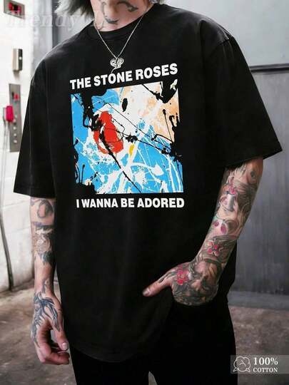 Camiseta Gráfica de la Banda The Stone Roses 2026 para Hombre, Estilo Rock Británico Retro, 100% Algodón, Ropa de Vacaciones para Hombre, Camisetas, Camiseta de Banda, Camisetas Holgadas, Cómodas y Transpirables, Versátiles, Ropa Interior o para Combinar, Deportes, para Festivales de Música Rock y Giras de Bandas, Ropa Llamativa, Moda Urbana Masculina, Regalos para Hombres