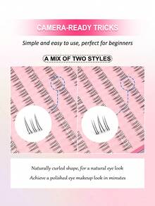 120 sợi mi giả Asiteo C-Curl lấy cảm hứng từ hoa hướng dương - Mi giả dạng chùm nhẹ tự nhiên, phù hợp cho trang điểm mắt quyến rũ, chất liệu mỏng nhẹ, không cần keo, mềm mại và bồng bềnh. - C - Xem 4