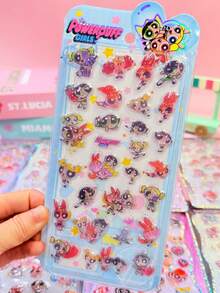 Đồ thủ công dành cho trẻ em chủ đề Nữ thần Powerpuff - Hình dán tương tác cho trẻ em, Hình dán pha lê 3D hình giọt nước nhỏ kiểu cổ điển, Hình dán trang trí tự làm hình giọt mưa lấp lánh dễ thương. - Nhiều màu - Xem 8