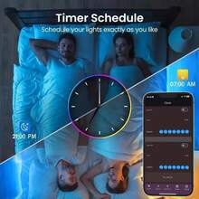 HBOWMDJIA 5M-60M LED Lights For Bedroom, RGB Color Changing Led Strip Lights With Remote And Smart APP Control, Music Sync Rope Lights  With Power Plug, For Kitchen, TV, Room Decor, Easter Party Event Decor - 查看 9