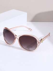 1 Stück ovale Retro Damen, Champagner Farbverlauf Farbdesign, herzförmige eingesetzte Bügel, geeignet für Strand, Reise, Urlaub, Straßenmode - Ombre - Übersicht 2