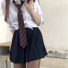 1pc Women's Collegiate Style Maroon Striped Necktie, Suitable For Shirts As Gift - Burgundy - View 2