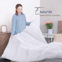Comforters Queen Size All Season Duvet Insert Down Alternative Box Stitched Bed Comforter with Corner Tabs Machine Washable White - Blanco - Ver 6