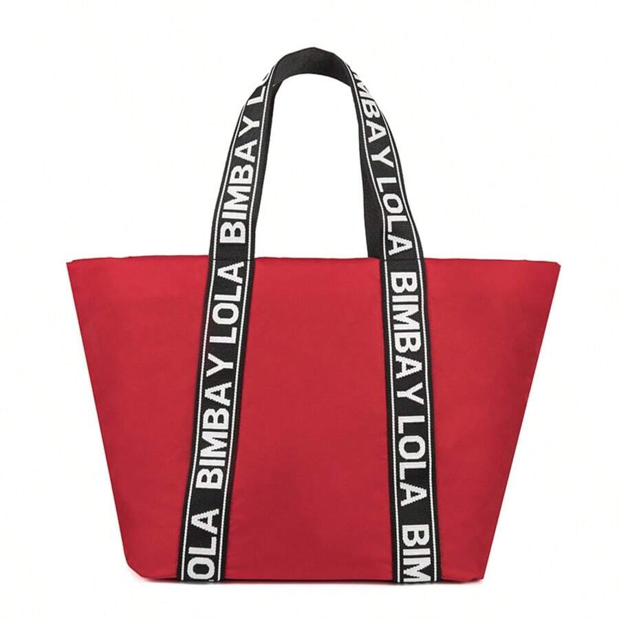 This Simple Tote Bag, Made From Durable Nylon Fabric, Offers Plenty Of Space For Commuters And Is Waterproof. Its Square Shape Provides Ample Room For A 13-Inch Laptop, Folders, Water Bottle, Umbrella, Etc. – Ideal For Commuting, School, Or Short Trips. Made From High-Quality Nylon, It Is Waterproof, Dirt-Repellent, Rainproof, And Easy To Clean. - 紅黑色 - 查看 1