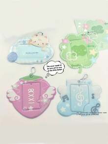 1pc 2D Original Large 3-Inch Card Holder, Suitable For Storing Small ID Cards And Instant Photos, Creative Design Includes Cat, Back To School - Multicolor - View 5