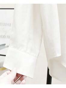 1 chiếc áo chống nắng nhẹ, kiểu dáng tối giản thanh lịch đa năng tay dài màu trắng cho mùa hè mới. - trắng - Xem 6