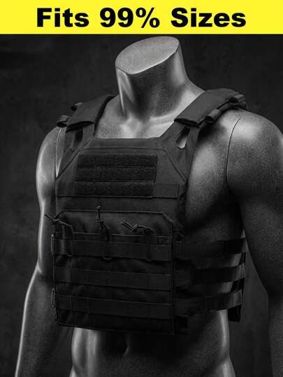Lightweight Tactical Vest With Padded Shoulders, MOLLE System, Suitable For Men And Women, Outdoor Combat, Weight Training, CrossFit, Tactical Gear, Outdoor Sports Accessories, Paintball Equipment