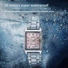 Casio 女款復古粉色方形腕錶 LTP-V007D-4E，薄鋼錶帶礦物玻璃 日常防水 極簡辦公正裝手錶 - 均碼 - 查看 9