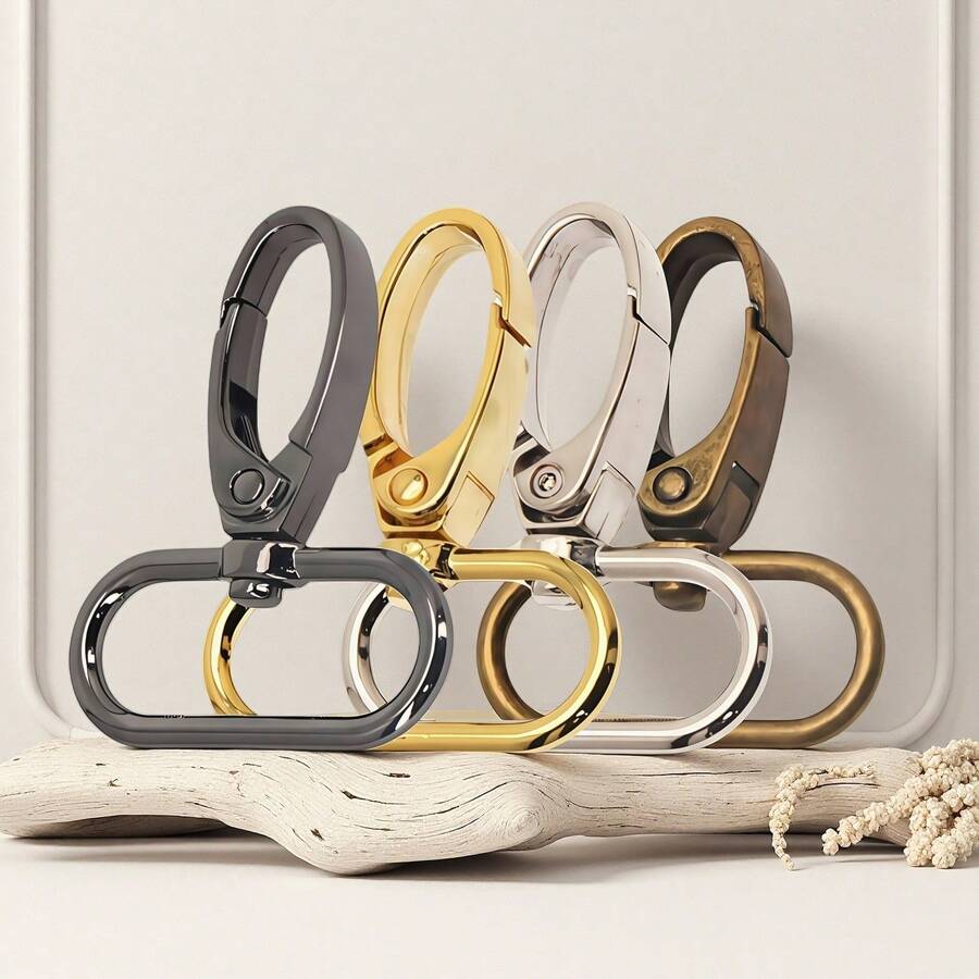 Bộ 8 chiếc móc xoay kim loại 16-38mm, móc càng cua, vòng chìa khóa, móc treo, phụ kiện tự làm móc khóa, dây đeo và túi xách.