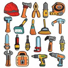20 pièces Série thème boîte à outils Charms DIY pour porte-clés de chaussures, sandales, sacs de plage, décorations de chaussures en PVC, accessoires Charms, super cadeaux pour Noël, anniversaire, fête - Multicolore - Voir 2