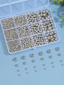 3/4/6/8毫米金银色光滑圆珠套装，CCB圆形隔珠，适用于珠宝制作，DIY手链项链珠宝制作材料，珠宝制作套装 - CCB KIt - 查看 10