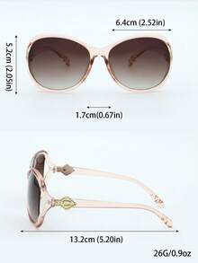 1 Stück ovale Retro Damen, Champagner Farbverlauf Farbdesign, herzförmige eingesetzte Bügel, geeignet für Strand, Reise, Urlaub, Straßenmode - Ombre - Übersicht 6