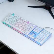 Wired Keyboard, 104 Keys, LED Colorful Backlight, Removable Keycaps, Lightweight And Durable, The First Choice For Office And Gaming - View 8