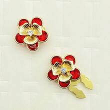 1pc Shirt Button Cover, Fashion Crystal Turtle Shaped Sleeve Button, Shirt Accessory - Red - View 12