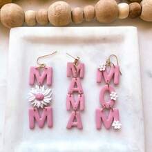 Mother's Day Gift, Letter M & Basketball Baseball Shaped Clay Cutter Set, DIY Handmade Earring Accessory Tools - Pink - View 8