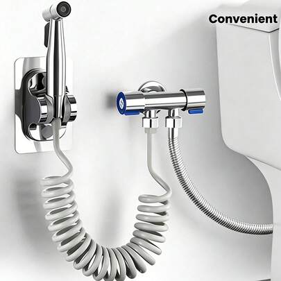 Handheld Bidet Sprayer Set - High Pressure Toilet Bidet Sprayer With Stainless Steel Wand, Easy Install Wall Mount Bracket And 79-Inch Stainless Steel Hose, Self-Cleaning Shower Head, Portable Toilet Cleaner For Home, Hotel, Apartment, Shower Room, RV Bathroom, Personal Hygiene, Pet Bathing And Toilet Cleaning, Modern Home Essential, Ideal Gift And Bathroom Renovation
