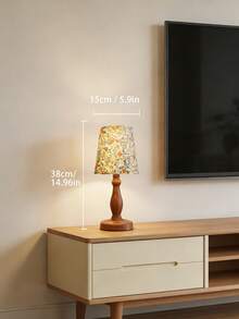 1pc LED Wooden Grain Metal Desk Lamp, Retro Fabric Pleated Lampshade Soft Light, Nordic, Italian Style, Rustic Living Room Bedroom Modern Minimalist Reading Study Desk Personalized Creative Minimalist, Warm Light Decor Multi-Purpose Warm Light Camping Romantic Elegant Atmosphere Bedside Nightlight - Multicolor - View 6