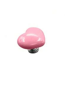 3pcs/6pcs Colorful Heart-Shaped Toilet Flush Button, Creative Bathroom Toilet Tank Auxiliary Accessory - Pink - View 1