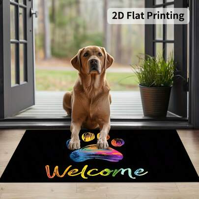 1 stuk, 8 mm dik Welkomstkleed met Grote Pootafdruk, geschikt als vloerkleed voor de woonkamer, slaapkamer, deurmat, badkamermat, keukenmat of wasruimtemat