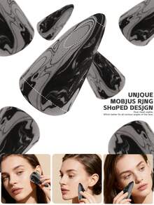 10/15/20个装火箭造型化妆海绵，黑白两色，适用于粉底和散粉，干湿两用，完美上妆。 - 彩色 - 查看 3