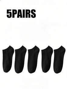 Unisex Invisible Low-Cut Boat Socks For Men And Women, Anti-Slip, Solid Color, Casual, Suitable For Daily Wear, Leisure, Back-To-School Season, Etc. - Multicolor - View 9