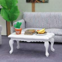 1:12 Dollhouse Miniature Coffee Table, Micro Scene Model Coffee Table Prop, Multi-Color Wavy Curved Coffee Table, Photography Scene Prop Miniature Furniture Wavy Coffee Table, Suitable For Displaying Food Toys Mini Coffee Table - Multicolor - View 2