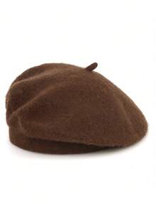 1pc Unisex Retro Solid Color Beret Hat, Suitable For Spring And Autumn, French Vintage Wool Felt Hat, Multiple Colors Available, Fashionable Minimalist Artist-Style Hat, Classic Design,Summer,Beach - Multicolor - View 15