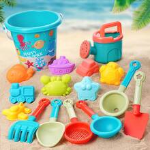 Set Mainan Pantai Anak, Bermain Air & Pasir Musim Panas, Alat Penggali Pasir, Sekop, Ember Pantai, Hadiah Musim Panas Sempurna untuk Anak-anak, Warna dan Gaya Acak - MultiWarna - View 3